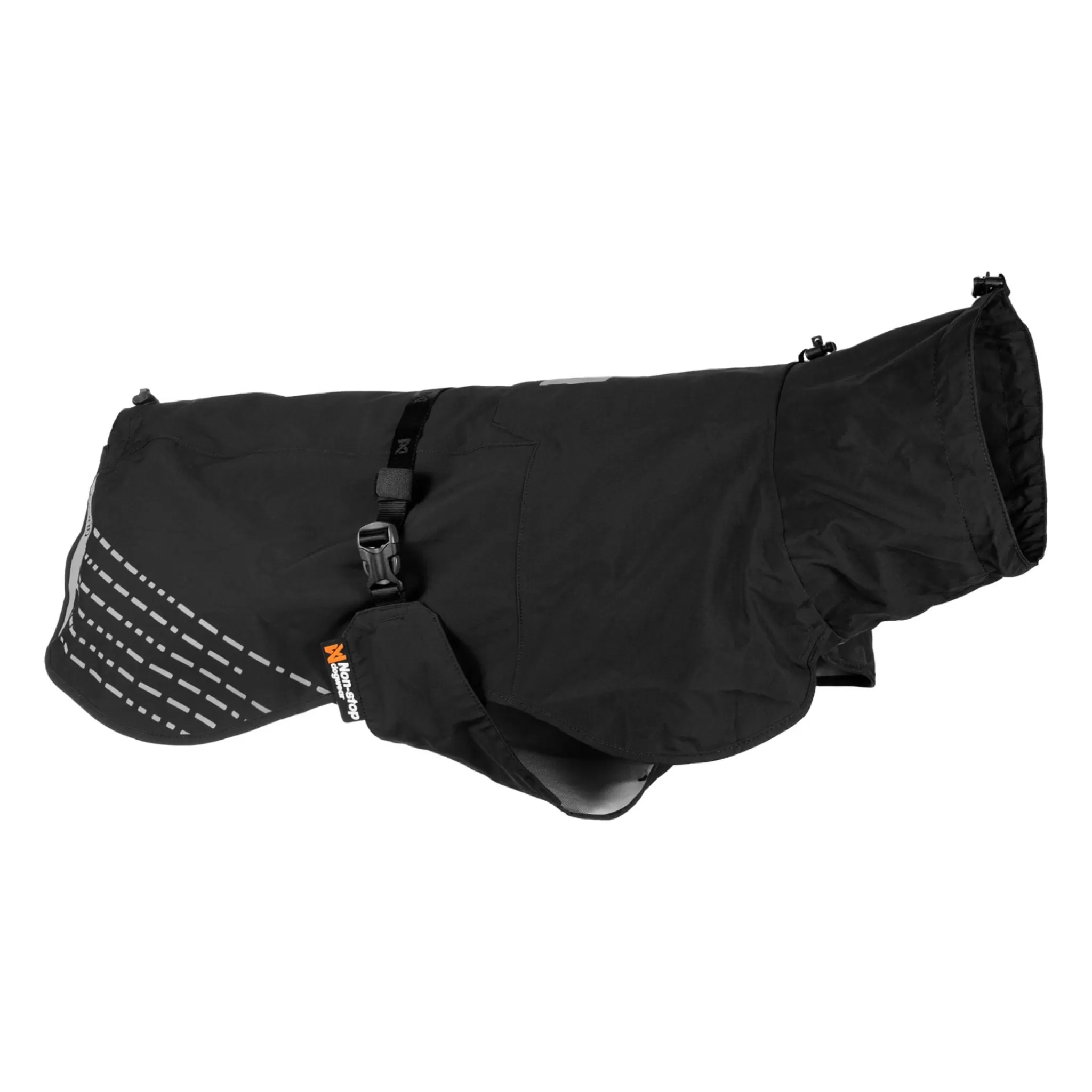 Discount Non-stop dogwear Fjord Raincoat, Black S, Hundeutstyr
