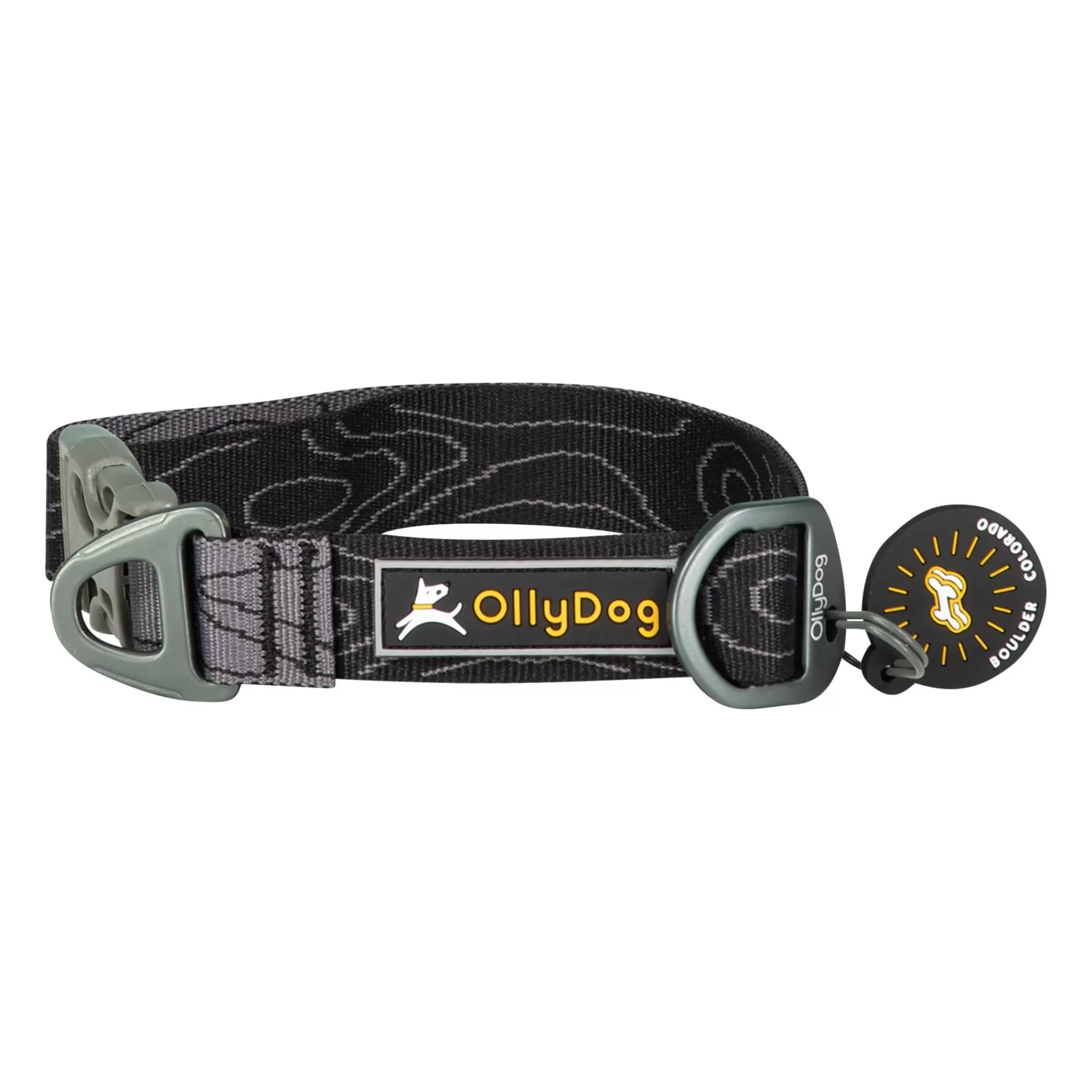 Clearance OllyDog Flagstaff Collar Raven Bark, Halsband