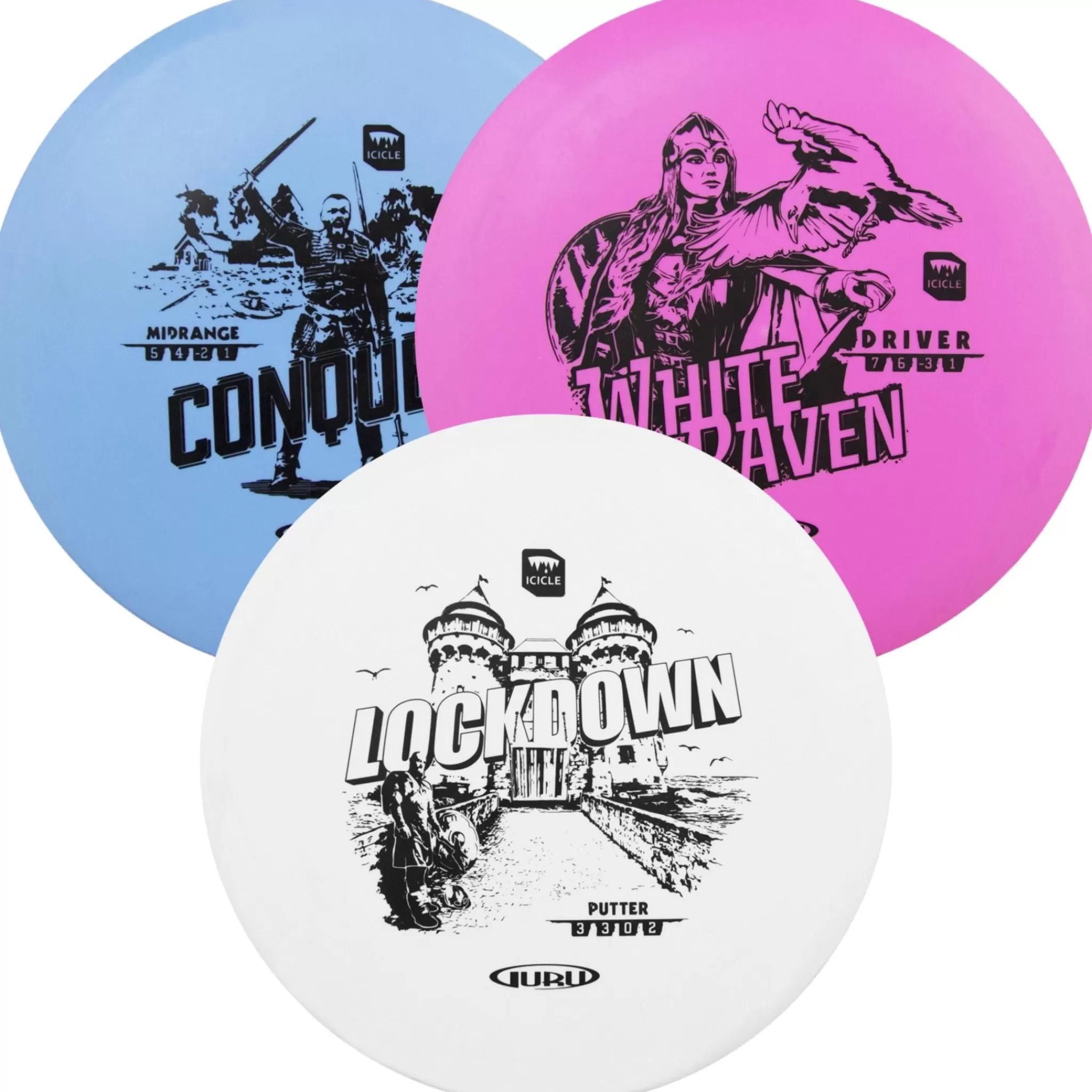 Clearance guru Icicle Disc Golf Starter Set, Sett Frisbeegolf