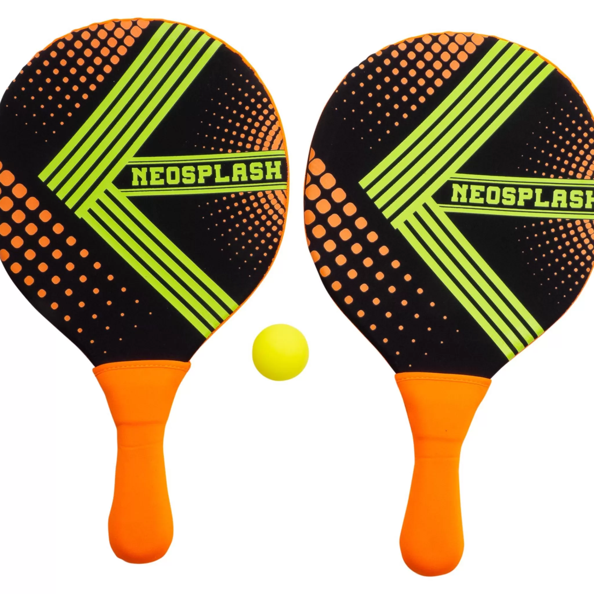 Store NEO-SPLASH Neoprene Paddle Set, Paddleracket Og Ball Til Strandlek