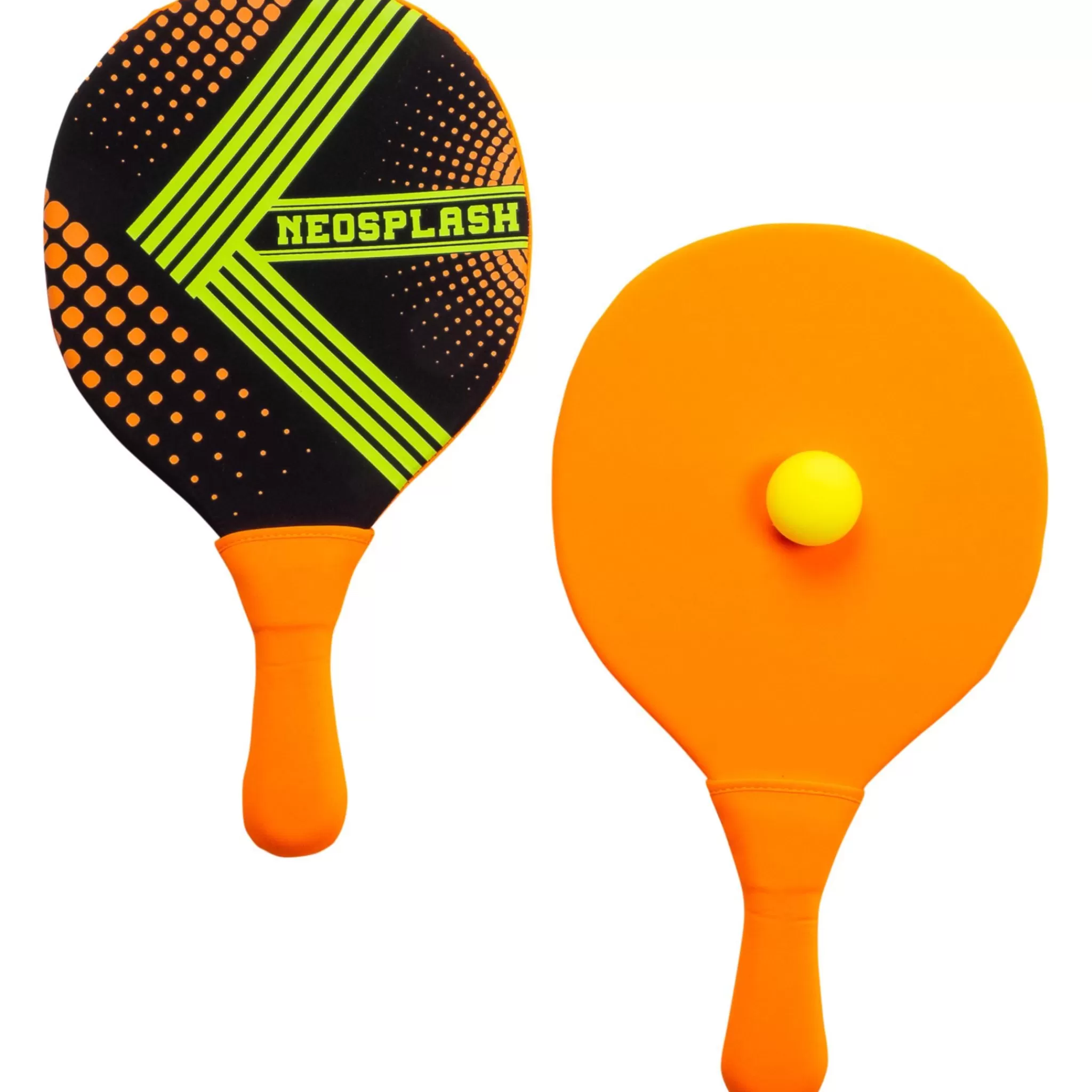 Store NEO-SPLASH Neoprene Paddle Set, Paddleracket Og Ball Til Strandlek