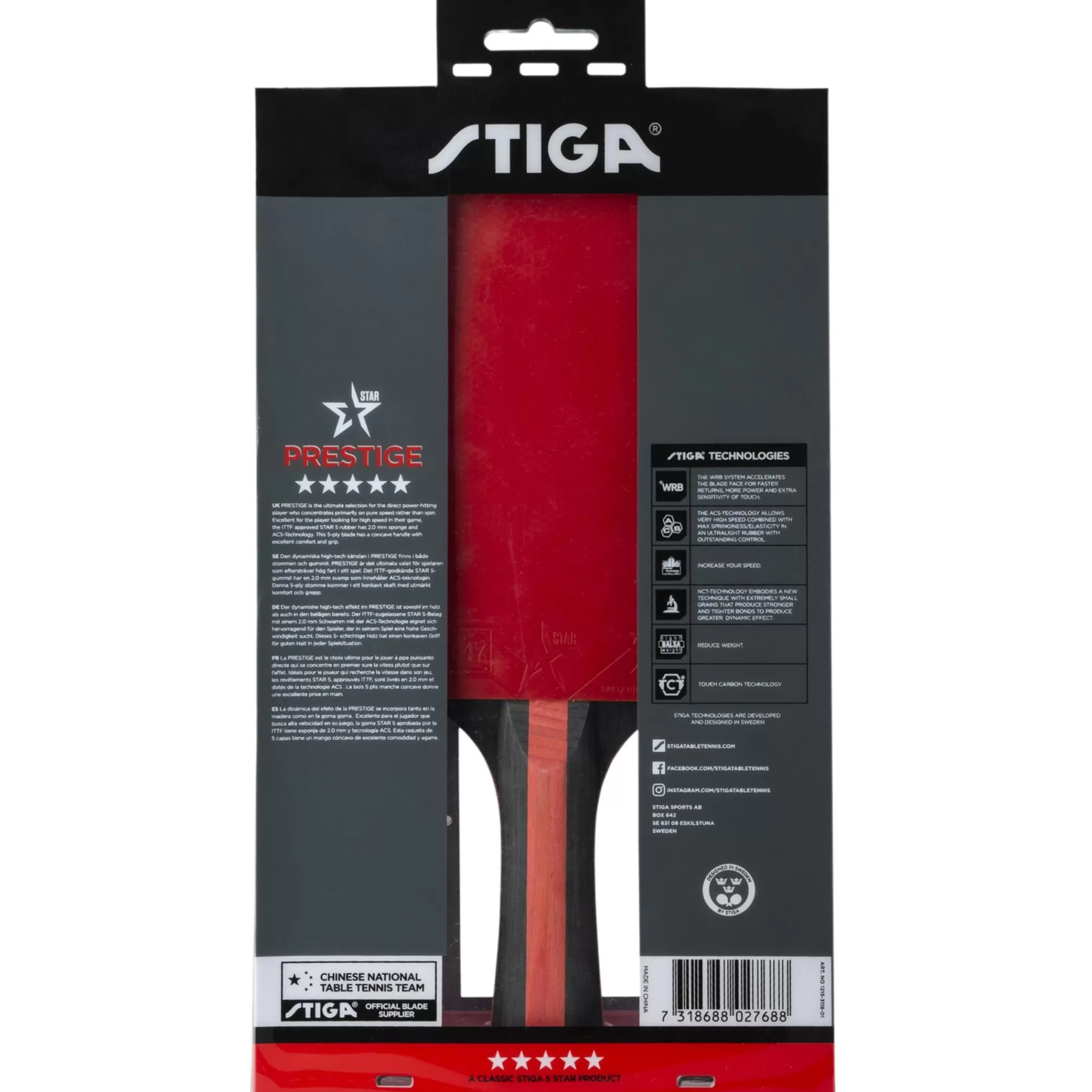 Shop stiga Prestige 5-Star, Bordtennisracket