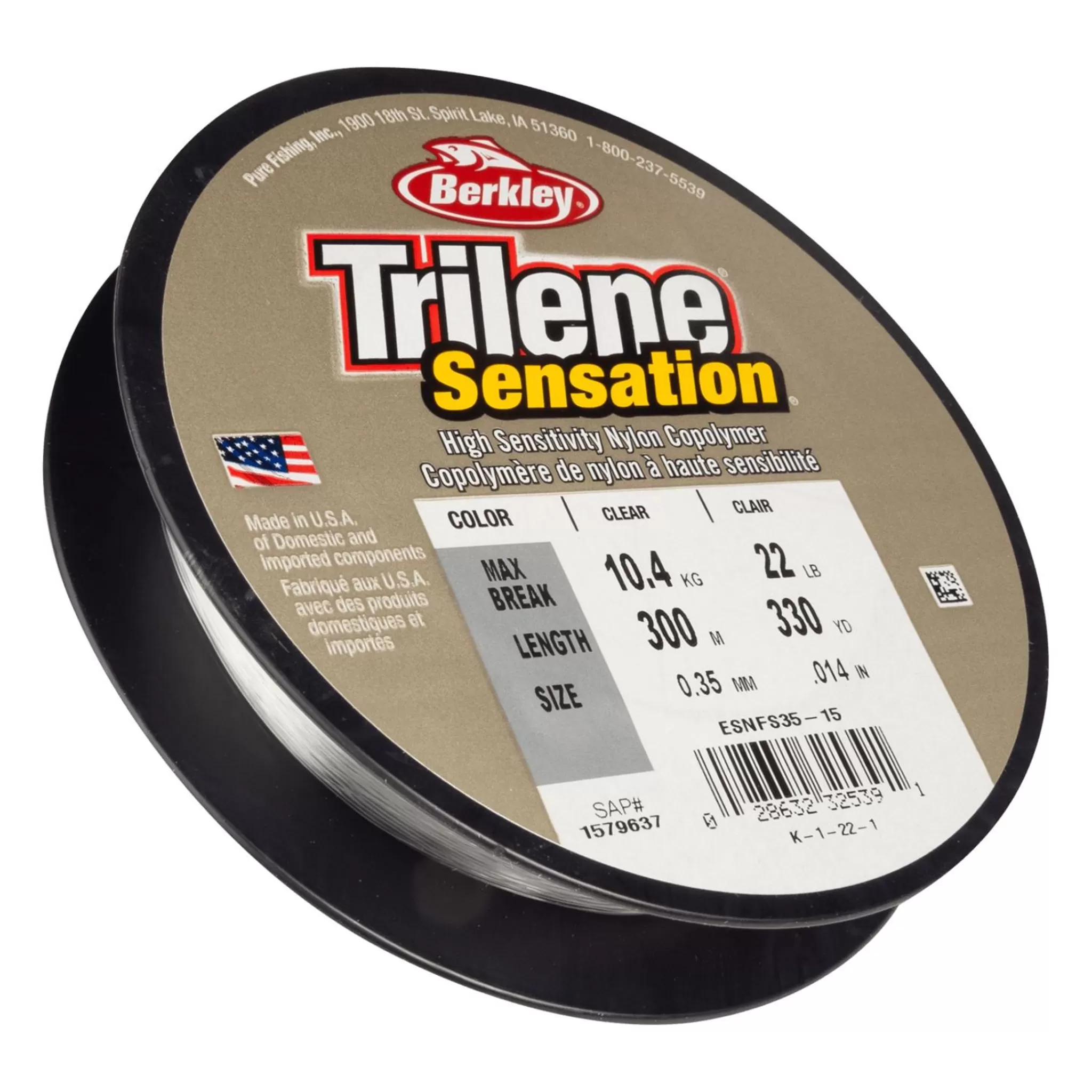 Online berkley Trilene Sensation Mono 0.18Mm 300M Clear, Fiskesene Monofilament