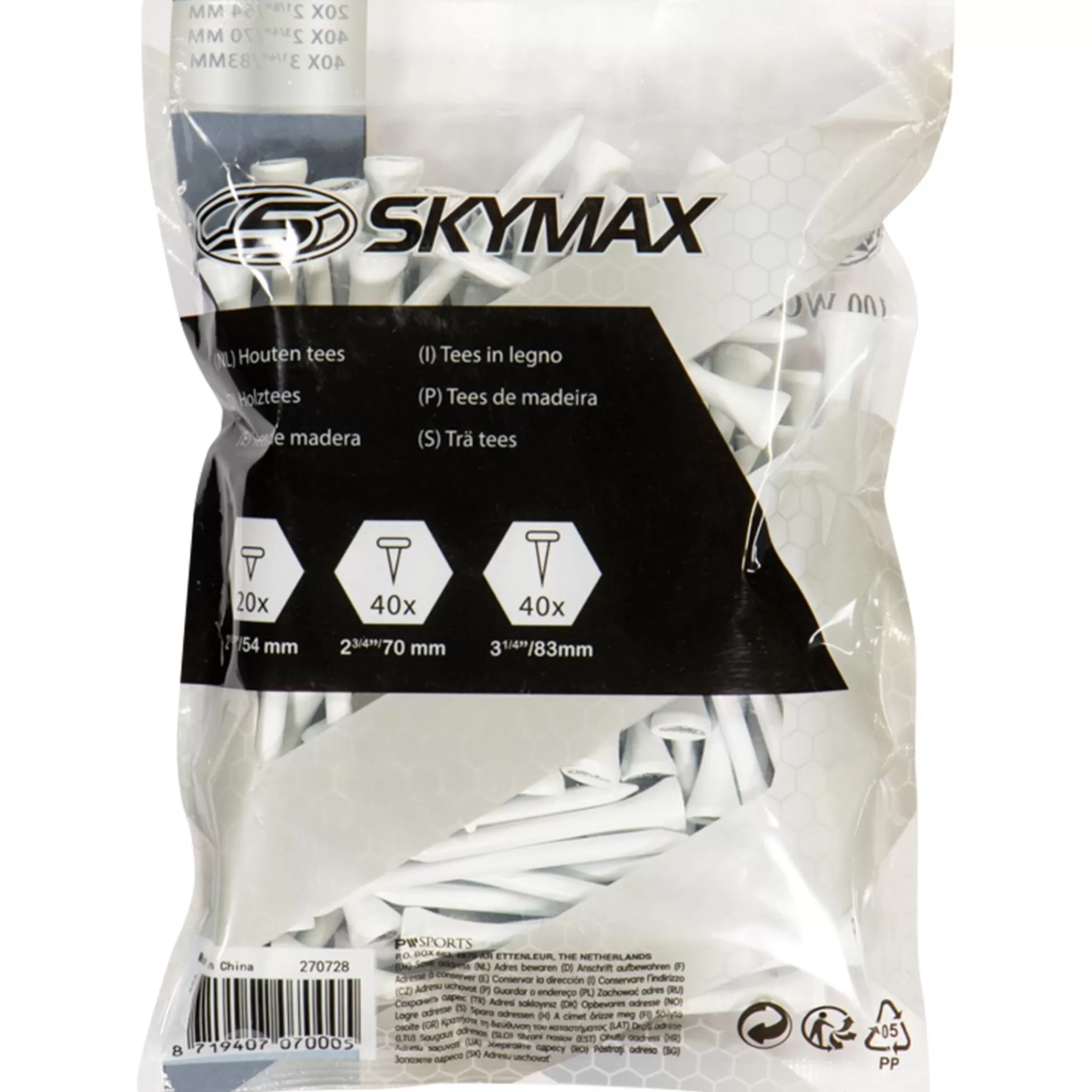 Best Sale Skymax Wooden Tees 83/69/53 Mm (100Pcs), Golfpegger